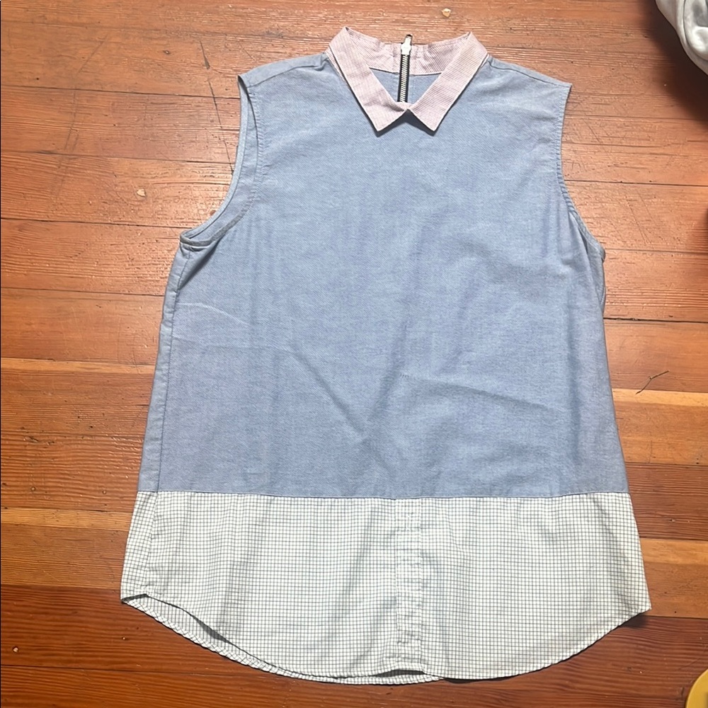 Band Of Outsiders Blue and White Button Down Shirt